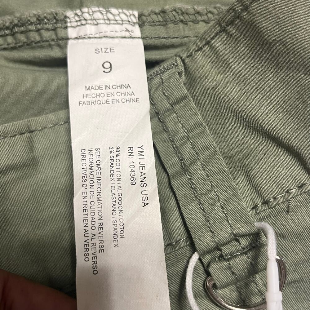 NWT YMI Juniors Cargo Shorts Green Sz 9 - Picture 9 of 9